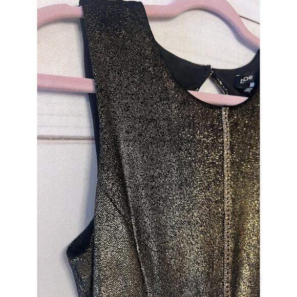 Bebe Women's Metallic Gold Open Back Beaded Bodycon Dress Size Small NWT - Picture 3 of 6